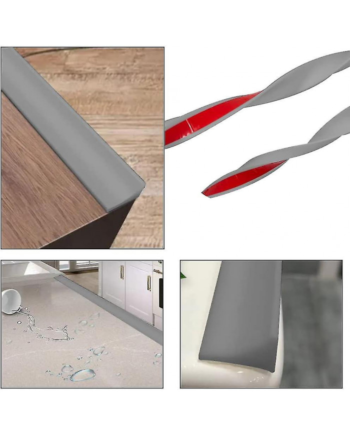 Barrière d’eau de seuil de douche de 2 m, barrage d’eau de sol de salle de bain de salle de bain, bande [...]