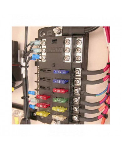 Car Boat Fuse Box Holder 5026 Blade Fuse Block 32V100A 12 Circuit with Ground and Cover