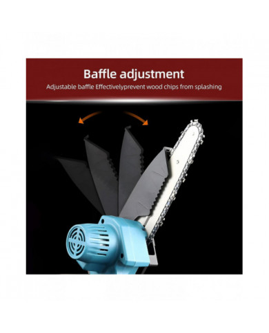 Mini tronçonneuse 4 pouces 6 pouces Tronçonneuse portable avec verrou de sécurité 2 chaînes 21V Batterie rechargeable O