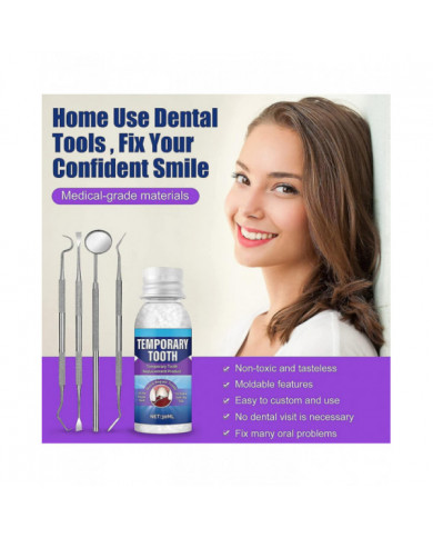 Kit de réparation dentaire, kit de remplacement temporaire des dents, réparation des remplacements de dents [...]