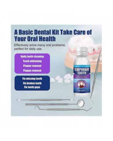 Kit de réparation dentaire, kit de remplacement temporaire des dents, réparation des remplacements de dents [...]