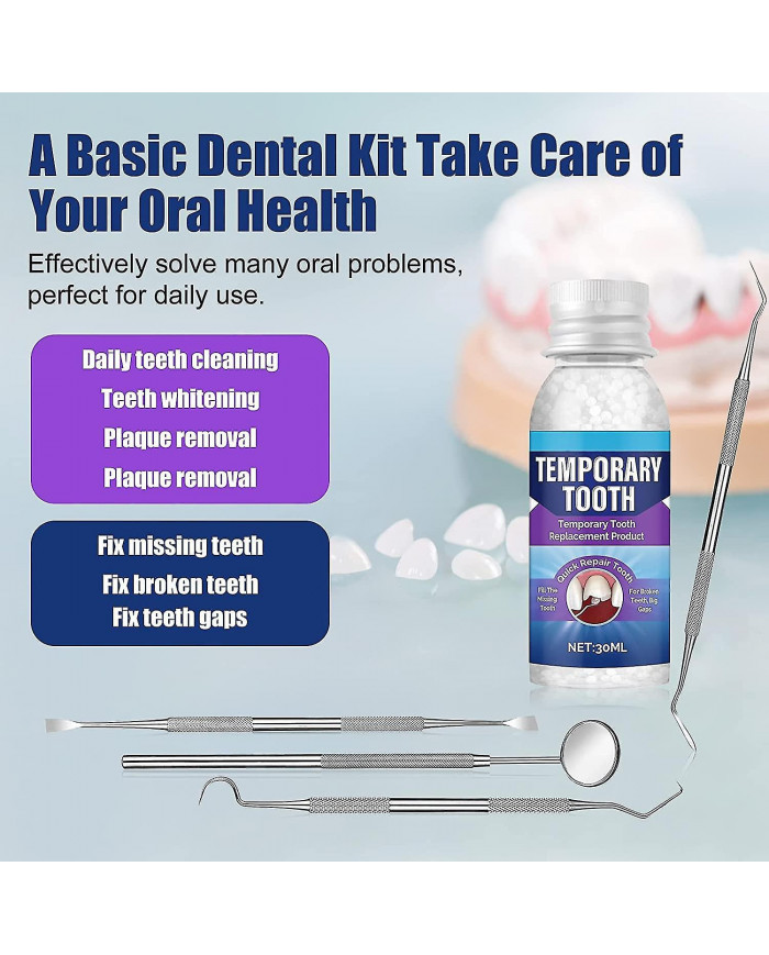 Kit de réparation dentaire, kit de remplacement temporaire des dents, réparation des remplacements de dents [...]