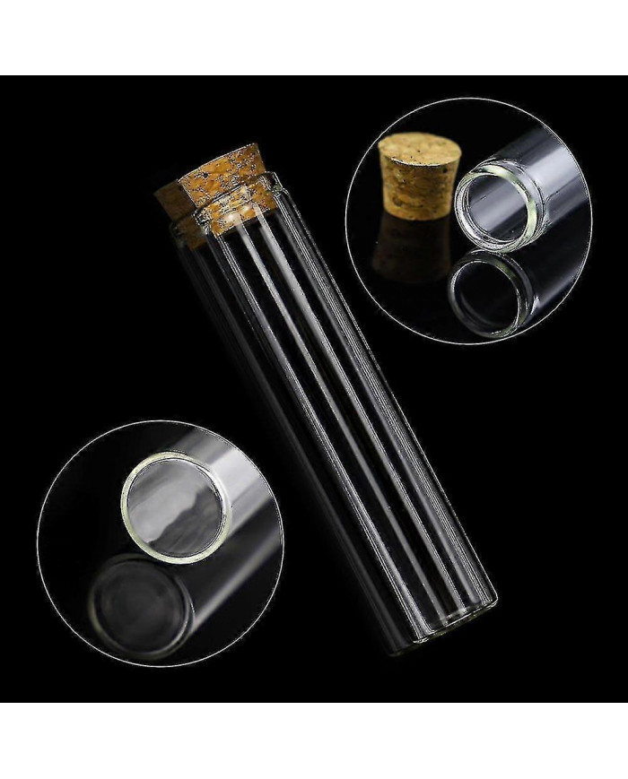 30pcs 25ml Tubes à essai en verre, tubes à essai plats clairs de 20100mm avec bouchons de liège pour les [...]