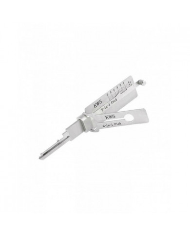 Serrurier Lishi 2 en 1 Outils KW5 pour Porte Serrure Civile Ouvre-Serrure Outil À Main Serrurier Professionnel Main T