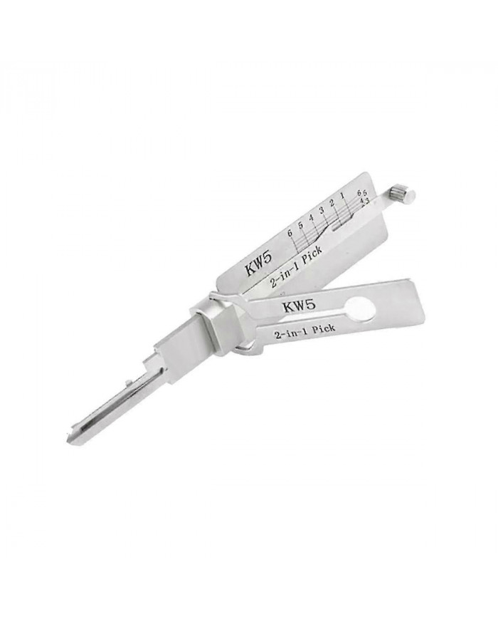 Serrurier Lishi 2 en 1 Outils KW5 pour Porte Serrure Civile Ouvre-Serrure Outil À Main Serrurier Professionnel Main T