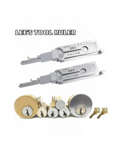 Serrurier Lishi 2 en 1 Outils KW5 pour Porte Serrure Civile Ouvre-Serrure Outil À Main Serrurier Professionnel Main T