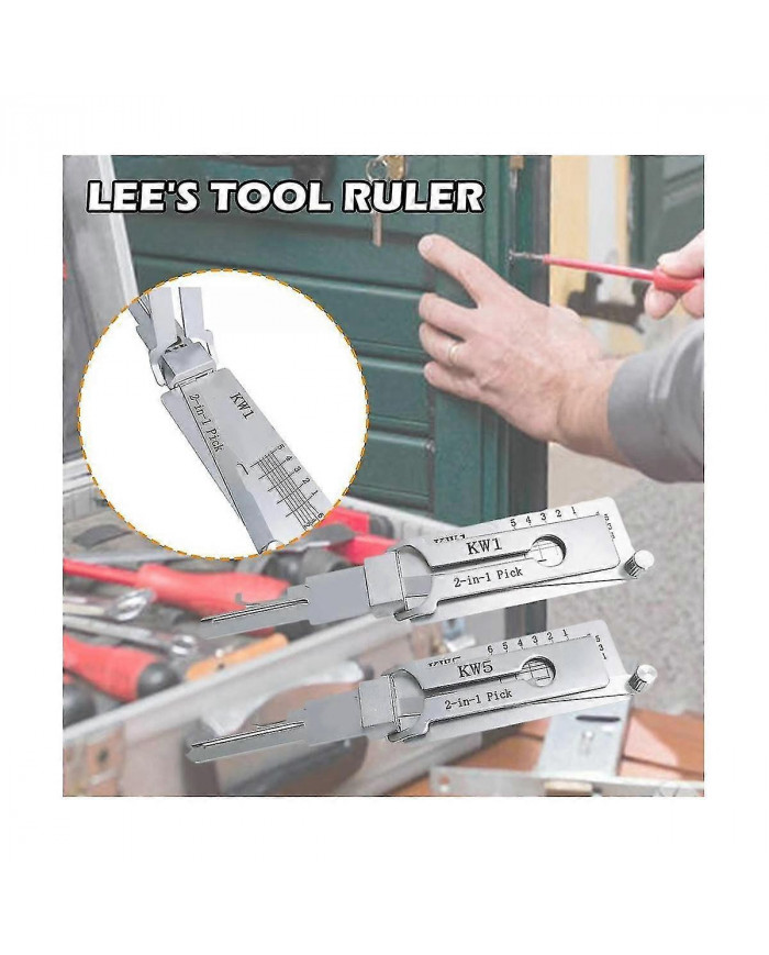 Serrurier Lishi 2 en 1 Outils KW5 pour Porte Serrure Civile Ouvre-Serrure Outil À Main Serrurier Professionnel Main T