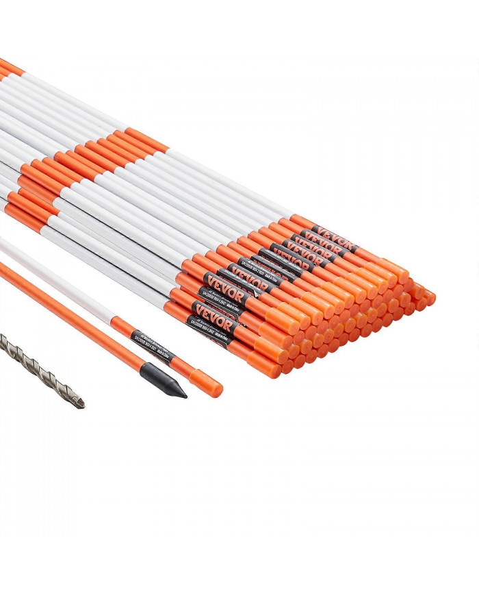 Marqueurs d’allée, 50 PCS 48 pouces, 0,4 pouce de diamètre, poteaux en fibre de verre orange piquets à neige avec [...]