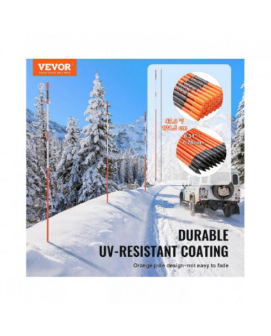 Marqueurs d’allée, 50 PCS 48 pouces, 0,4 pouce de diamètre, poteaux en fibre de verre orange piquets à neige avec [...]