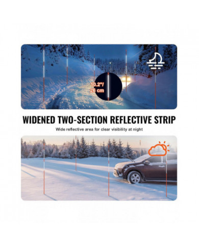 Marqueurs d’allée, 50 PCS 48 pouces, 0,4 pouce de diamètre, poteaux en fibre de verre orange piquets à neige avec [...]