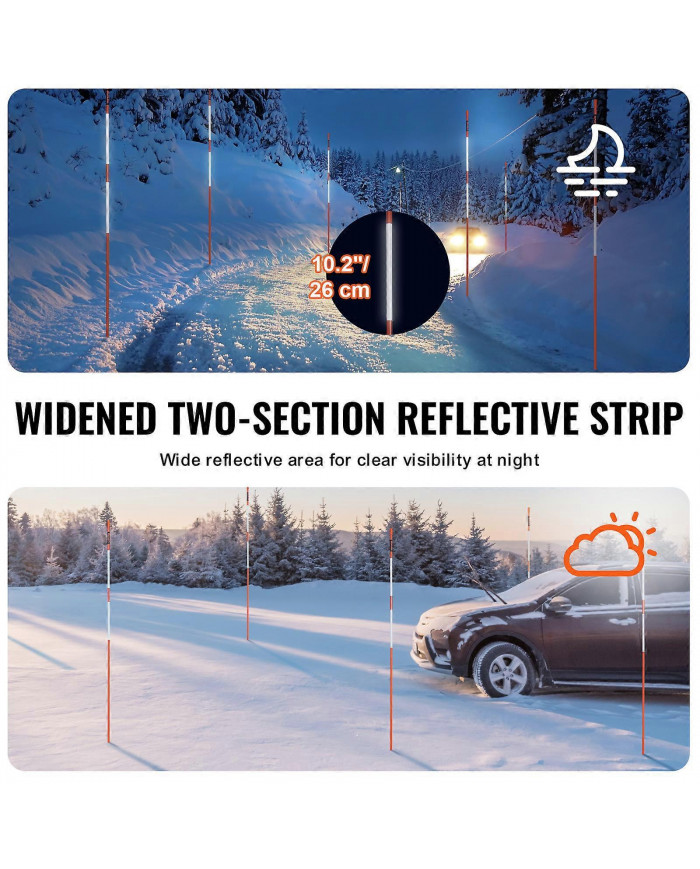 Marqueurs d’allée, 50 PCS 48 pouces, 0,4 pouce de diamètre, poteaux en fibre de verre orange piquets à neige avec [...]