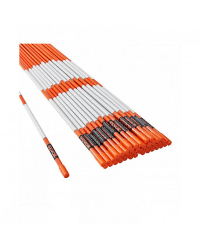 Marqueurs d’allée, 50 PCS 48 pouces, 0,4 pouce de diamètre, poteaux en fibre de verre orange piquets à neige avec [...]