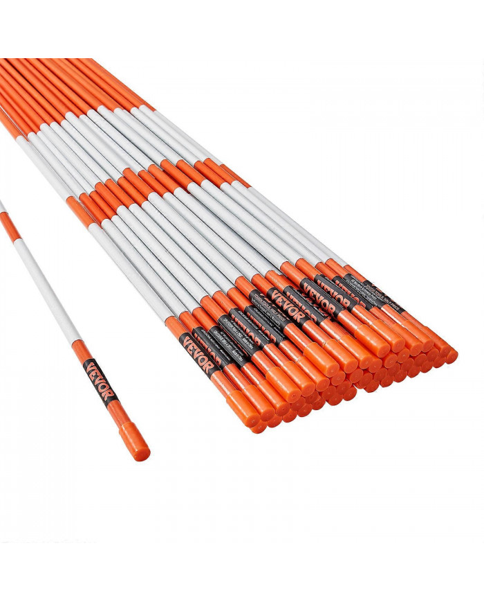 Marqueurs d’allée, 50 PCS 48 pouces, 0,4 pouce de diamètre, poteaux en fibre de verre orange piquets à neige avec [...]