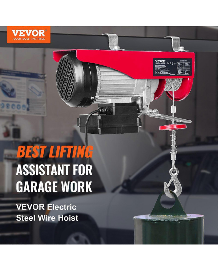 Palan électrique, capacité de levage de 2200 lb, treuil électrique en fil d’acier 1600W 220V avec télécommande [...]