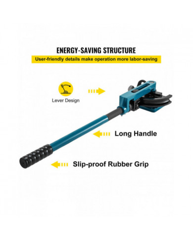 Cintreuse manuelle de tube de tube en acier 10/12/14/16/19/22/25mm 7dies