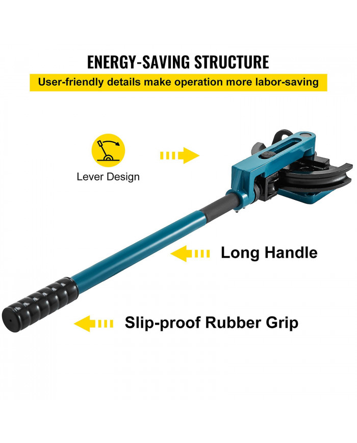 Cintreuse manuelle de tube de tube en acier 10/12/14/16/19/22/25mm 7dies