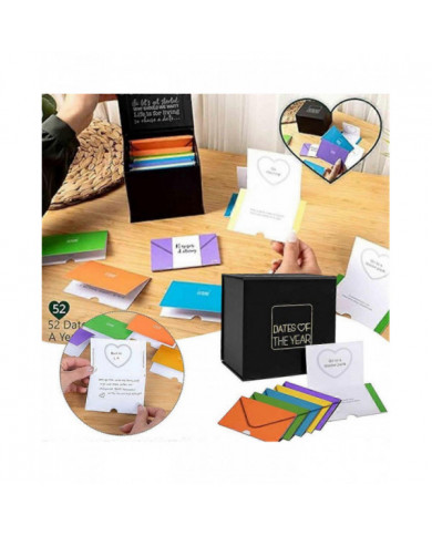 52 semaines Date Night Box Inspirational Romantic Suprises Gift Case pour Couple