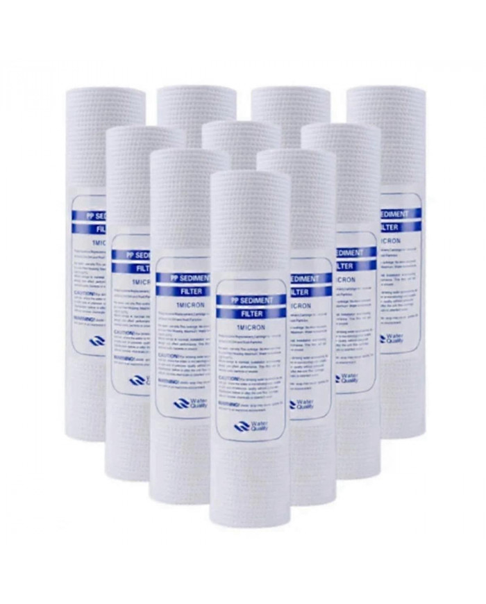 Filtre à eau universel de 10 PCS Filtre à eau de coton PP Filtres à eau de sédiments Matériau en polypropylène, 1 Mi