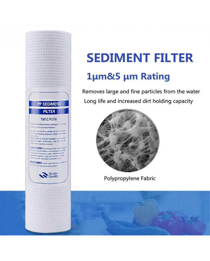 Filtre à eau universel de 10 PCS Filtre à eau de coton PP Filtres à eau de sédiments Matériau en polypropylène, 1 Mi