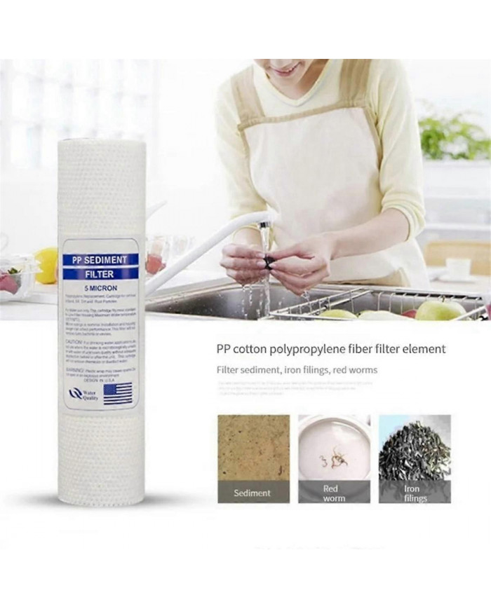 Filtre à eau universel de 10 PCS Filtre à eau de coton PP Filtres à eau de sédiments Matériau en polypropylène, 1 Mi