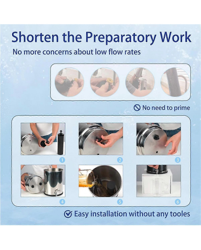 Remplacement du filtre à eau 4PCS pour les filtres à charbon actif noir BERKEY BB9-2 pour le système de filtre à [...]