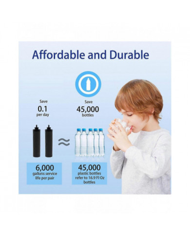 Remplacement du filtre à eau 4PCS pour les filtres à charbon actif noir BERKEY BB9-2 pour le système de filtre à [...]