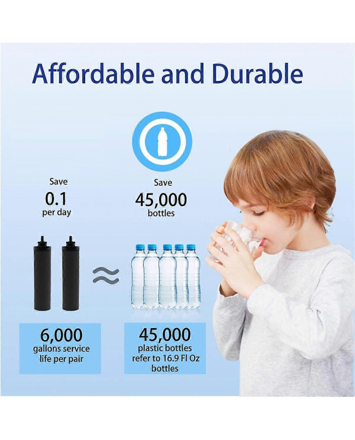 Remplacement du filtre à eau 4PCS pour les filtres à charbon actif noir BERKEY BB9-2 pour le système de filtre à [...]