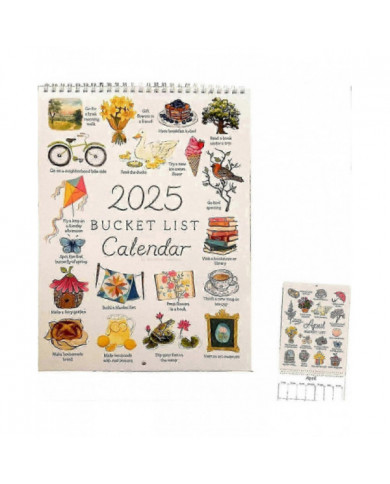 Calendrier de la liste des choses à faire 2025, Calendrier mural de 12 mois, Calendrier mural 2025 Calendrier des [...]