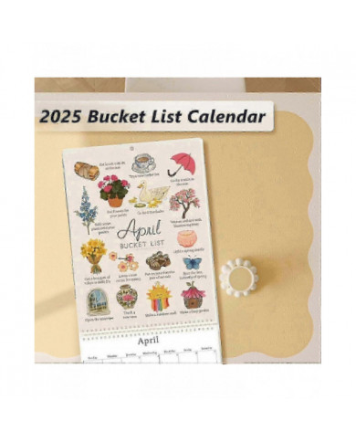 Calendrier de la liste des choses à faire 2025, Calendrier mural de 12 mois, Calendrier mural 2025 Calendrier des [...]
