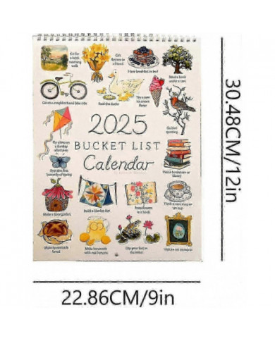 Calendrier de la liste des choses à faire 2025, Calendrier mural de 12 mois, Calendrier mural 2025 Calendrier des [...]
