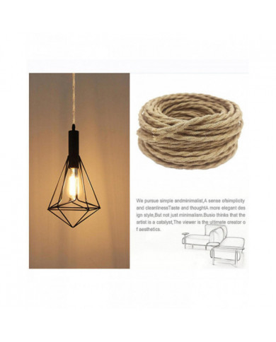 2 Core 3 Core Twisted Cable Corde de chanvre Fil électrique Retro Style Cuivre Vintage Lampe Cordon Tissé Textile [...]