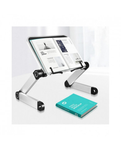 Support de livre ergonomique réglable, hauteur et angle réglables avec trombones