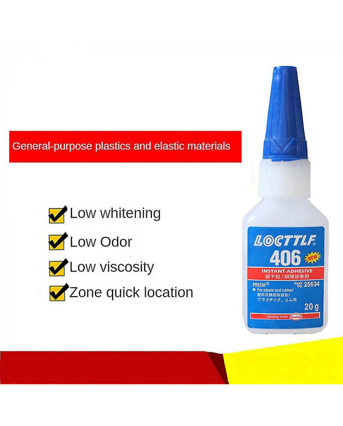 1-4pcs New Loctite 406 20 Gm adhésif instantané Super Glue pour plastique et caoutchouc Henkel