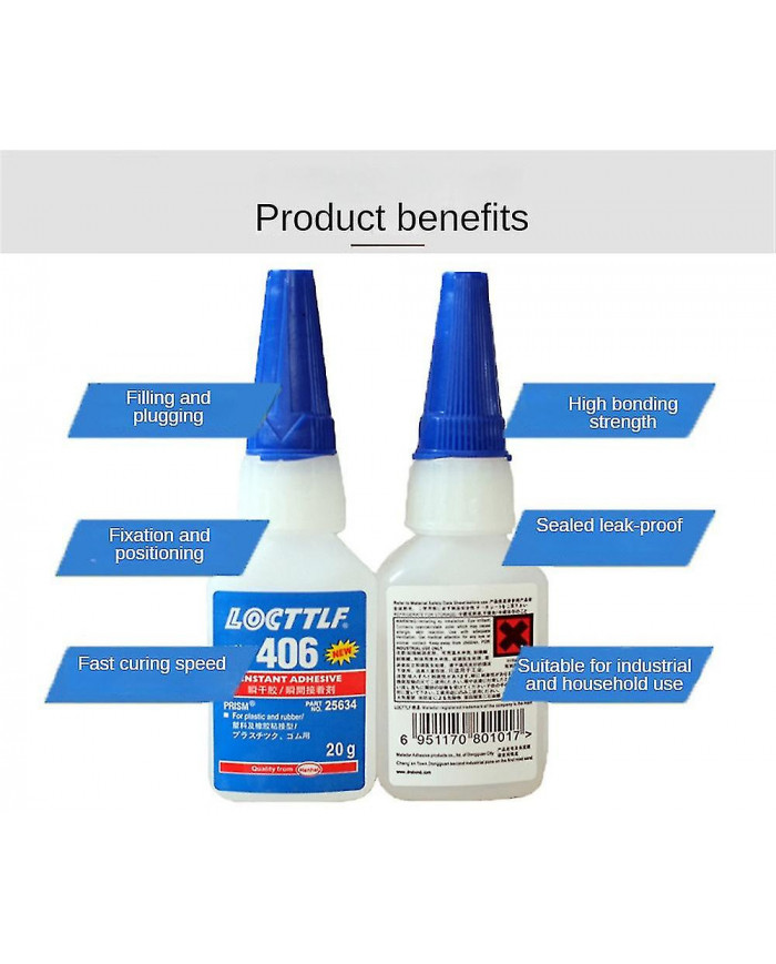 1-4pcs New Loctite 406 20 Gm adhésif instantané Super Glue pour plastique et caoutchouc Henkel