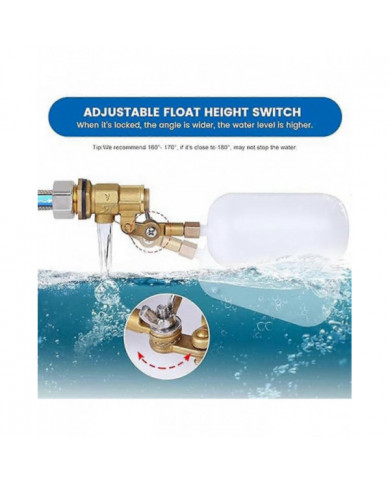 Vanne à flotteur de 1/2 pouce, vanne à flotteur d’eau pour le remplissage automatique de robinet à flotteur [...]