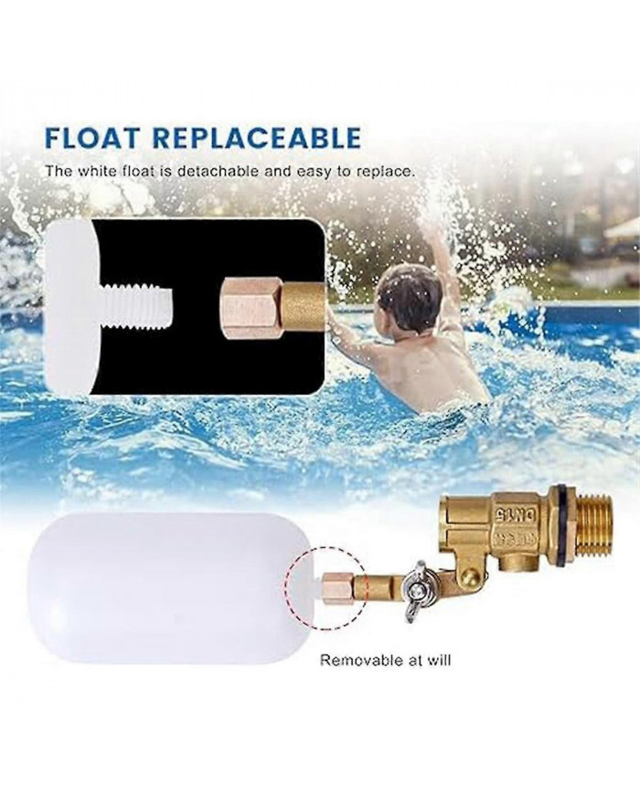 Vanne à flotteur de 1/2 pouce, vanne à flotteur d’eau pour le remplissage automatique de robinet à flotteur [...]