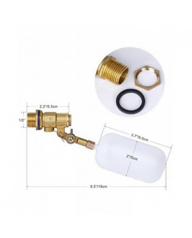Vanne à flotteur de 1/2 pouce, vanne à flotteur d’eau pour le remplissage automatique de robinet à flotteur [...]