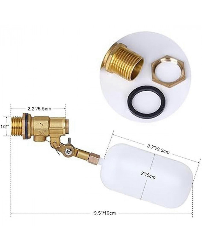 Vanne à flotteur de 1/2 pouce, vanne à flotteur d’eau pour le remplissage automatique de robinet à flotteur [...]
