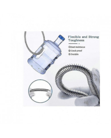 Tuyau de douche 5m extra long tuyau de pomme de douche en acier inoxydable, avec connecteur en laiton massif, [...]