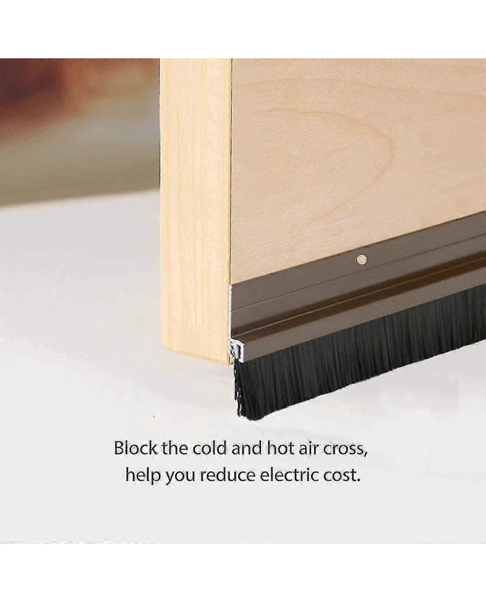 Joint de porte Porte Porte Bande d’étanchéité inférieure Bouchon de tirage avec plaque d’aluminium et poils en nylon