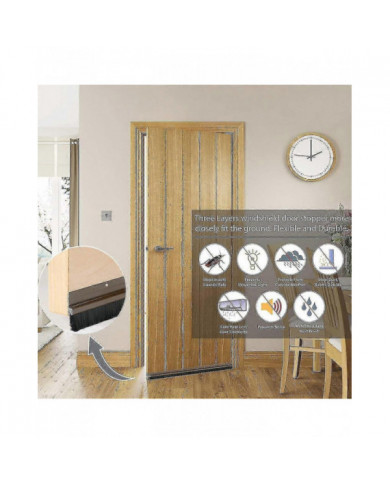 Joint de porte Porte Porte Bande d’étanchéité inférieure Bouchon de tirage avec plaque d’aluminium et poils en nylon