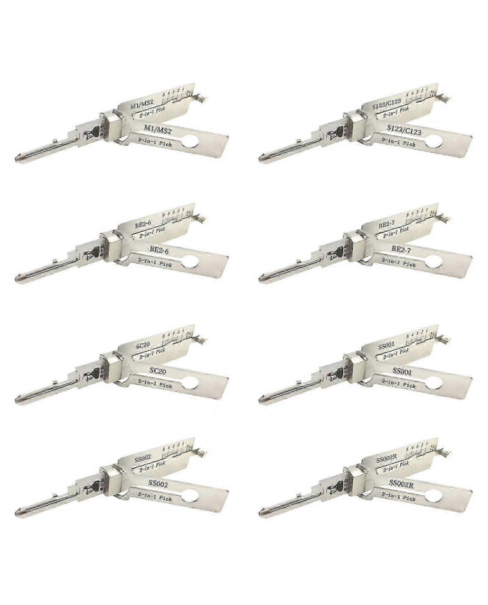 Outil Lishi 2en1 pour Sc1 Sc4 Kw1 Kw5 Am5 M1 / ms2 Ss001 Nsn14 Cy24v.2 Fo38 Gm37 Gm39