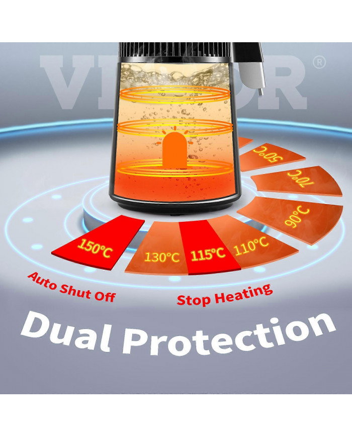 Distillateur d’eau 4L 1L/H Dessalinisateur distillé Affichage du temps et de la température Argent