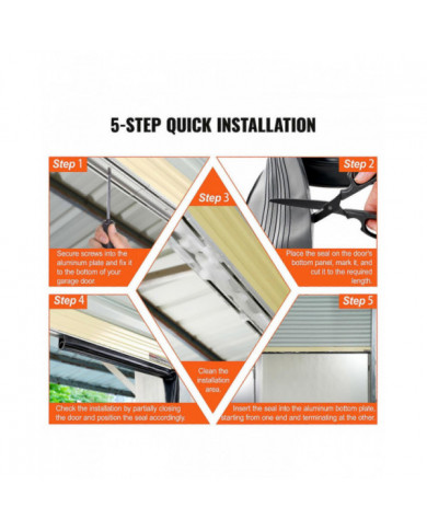 joints de porte de garage en caoutchouc, en forme de U + joint torique combinaison de coupe-froid de porte de garage