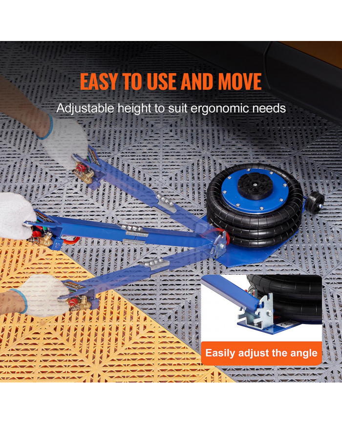 Air Jack, 3 tonnes/6600 lbs Triple sac Air Jack 17.7 », 3-5 S Fast Lifting Pneumatic Jack