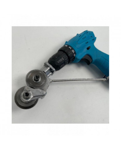 Coupe-plaque de perceuse électrique Double Hea Coupe-grignoteuse de tôle Compatible coupe Acier/alliage/pla