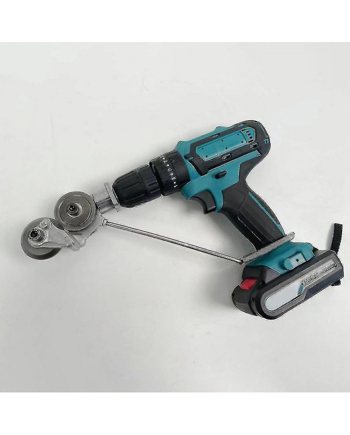 Coupe-plaque de perceuse électrique Double Hea Coupe-grignoteuse de tôle Compatible coupe Acier/alliage/pla