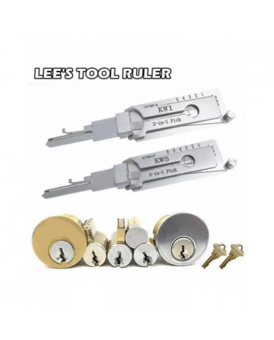 Serrurier Lishi 2 en 1 Outils Kw5 pour porte Ouvre-serrure civile Outil à main Serrurier professionnel à main T-DF