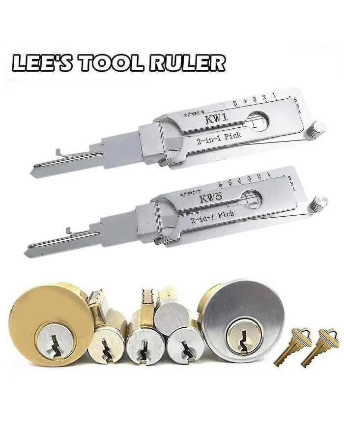 Serrurier Lishi 2 en 1 Outils Kw5 pour porte Ouvre-serrure civile Outil à main Serrurier professionnel à main T-DF