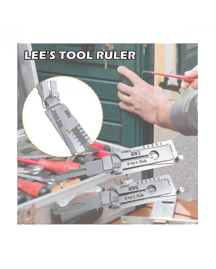 Serrurier Lishi 2 en 1 Outils Kw5 pour porte Ouvre-serrure civile Outil à main Serrurier professionnel à main T-DF